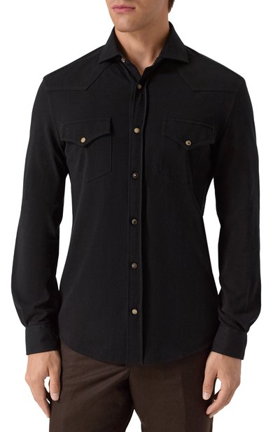 Хлопковая рубашка BRUNELLO CUCINELLI, арт. ME8546666, фото 3