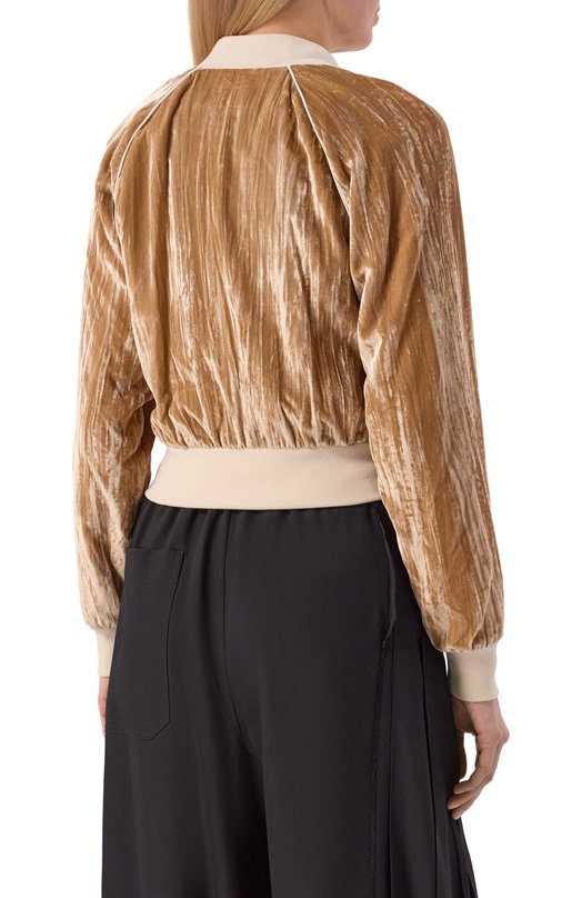 Бархатный бомбер Ann Demeulemeester B0013777/FA710 Бежевый  B0013777/FA710 Фото 4