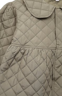 Детская стеганая куртка C`ERA UNA VOLTA хаки цвета, арт. AW23OU02428 | Фото 3 (Рукава: Длинные; Материал внешний: Синтетический материал; Материал сплава: Проставлено; Материал подклада: Синтетический материал; Драгоценные камни: Проставлено; Материал утеплителя: Пух и перо)