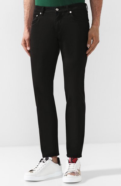 Хлопковые зауженные брюки прямого кроя DOLCE & GABBANA, арт. GYD2LT/G8Z00, фото 3