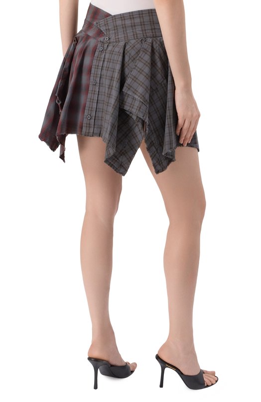 Хлопковая юбка-шорты Alexander Wang 1WC3255340 Разноцветный  1WC3255340 Фото 4