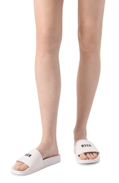 Женские шлепанцы MSGM белого цвета, арт. 3841MDS208/864 | Фото 3 (Подошва: Платформа; Драгоценные камни: Проставлено; Материал сплава: Проставлено; Материал внешний: Резина)