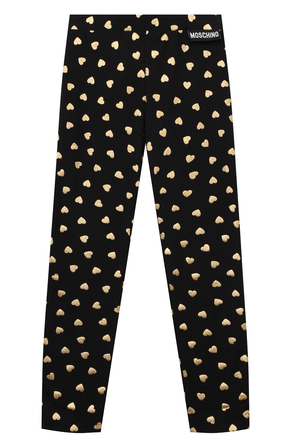 Хлопковые легинсы MOSCHINO черного цвета по цене 8710 руб., арт. HDP066/LBB3E/10-14, фото 1 Хлопковые легинсы MOSCHINO, арт. HDP066/LBB3E/10-14, фото 1