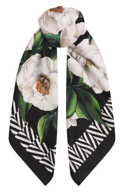 Шелковый платок Dolce & Gabbana FN090R/GDCUG Чёрно-белый FN090R/GDCUG