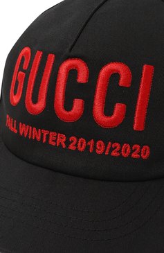 Женская хлопковая бейсболка GUCCI черного цвета, арт. 596211 3HI49 | Фото 4 (Материал: Текстиль, Хлопок; Материал сплава: Проставлено; Нос: Не проставлено)