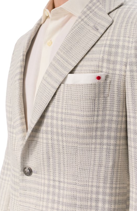Пиджак из шерсти и кашемира Kiton UG81K0639E15 Серый  UG81K0639E15 Фото 7