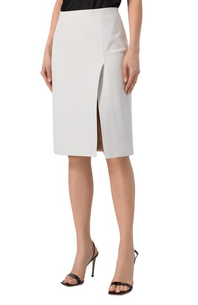 Кожаная юбка SASHAVERSE белого цвета по цене 110700 руб., арт. SKLT016/LEATHER.100/SS25, фото 3 Кожаная юбка SASHAVERSE, арт. SKLT016/LEATHER.100/SS25, фото 3