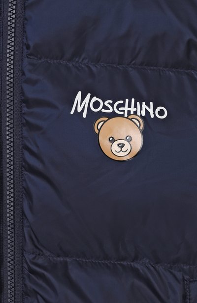 Утепленная куртка MOSCHINO темно-синего цвета по цене 45350 руб., арт. HUS05P/L3AC3_001, фото 3 Утепленная куртка MOSCHINO, арт. HUS05P/L3AC3_001, фото 3