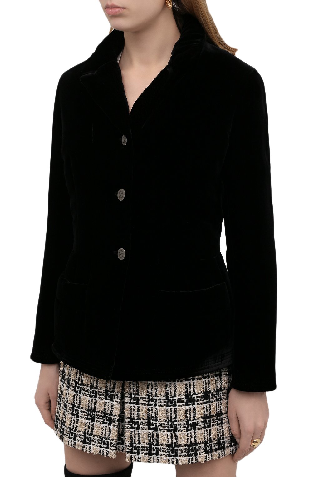 Бархатный жакет GIORGIO ARMANI, арт. 1WHGG0PL/T01FD, фото 3
