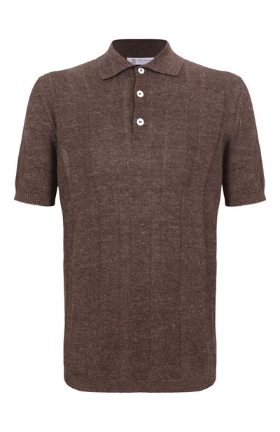 Мужская поло изо льна и хлопка BRUNELLO CUCINELLI, арт. M2L707815