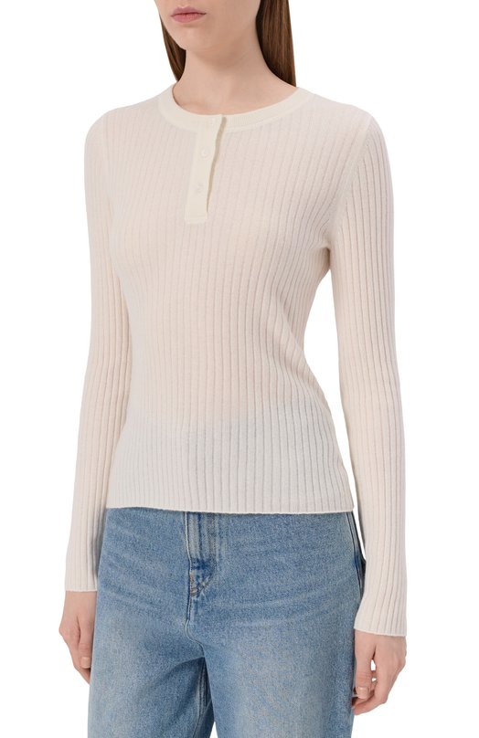 Кашемировый пуловер arch4 KNJP23194C Кремовый  KNJP23194C Фото 3