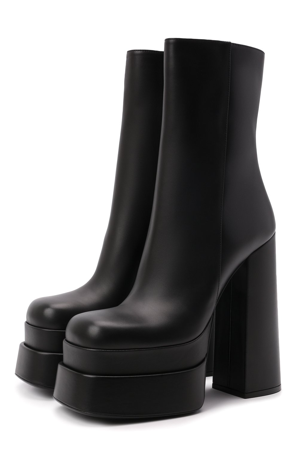 Кожаные ботильоны VERSACE черного цвета по цене 144500 руб., арт. 1001783/DVT2P, фото 1 Кожаные ботильоны VERSACE, арт. 1001783/DVT2P, фото 1