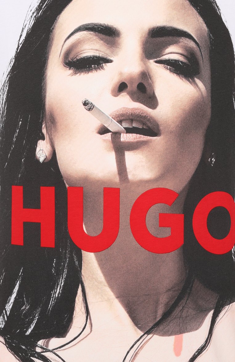 Мужская хлопковая футболка HUGO белого цвета, арт. 50535314 | Фото 6 (Материал внешний: Хлопок; Рукава: Короткие; Длина (для топов): Стандартные; Принт: С принтом; Стили: Кэжуэл; Мужское Кросс-КТ: Футболка-одежда; Кросс-КТ: Джерси)