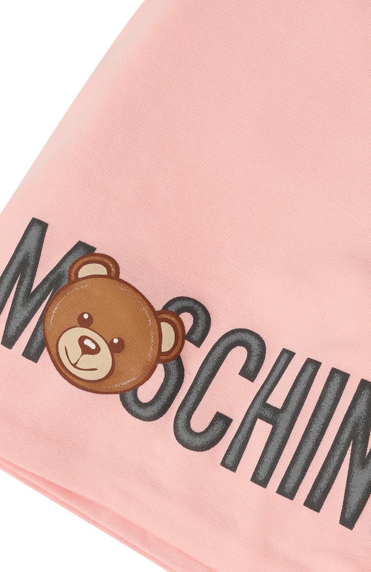 Детского хлопковая шапка MOSCHINO розового цвета, арт. MNX03N/LDA17 | Фото 3 (Материал: Хлопок, Текстиль; Нос: Не проставлено)
