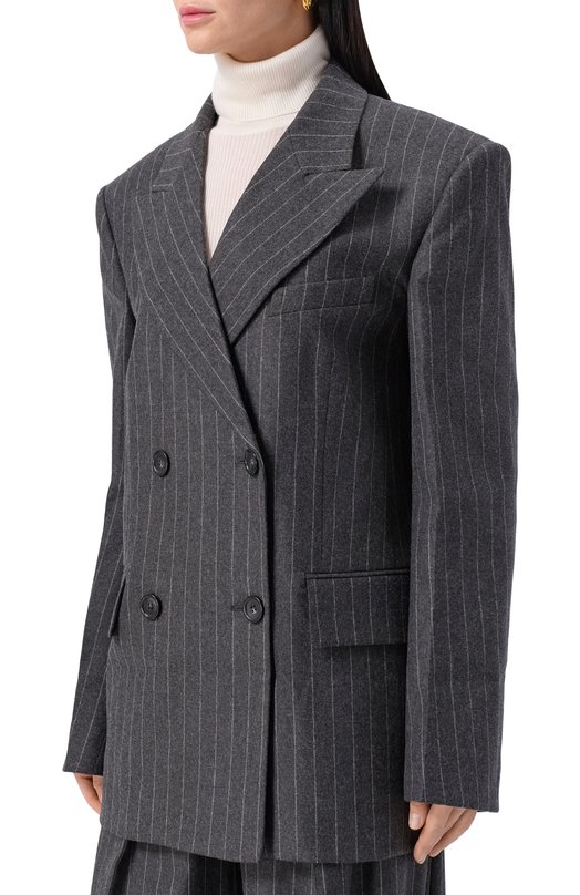 Жакет из шерсти и вискозы Sportmax BELF0RD1234 Серый  BELF0RD1234 Фото 3