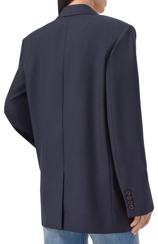 Шерстяной жакет Saint Laurent 858458/Y2J02 Синий  858458/Y2J02 Фото 4