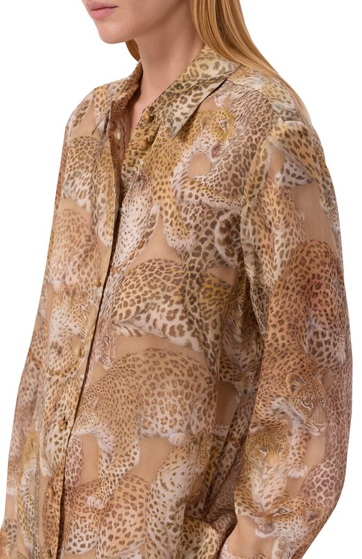 Шелковая рубашка Zimmermann 6980TC261 Леопардовый  6980TC261 Фото 5