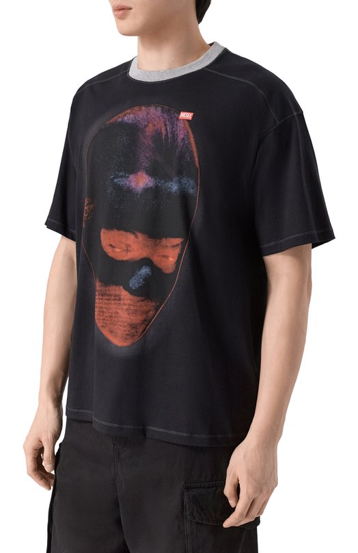 Хлопковая футболка Diesel A20940/0PLAT Чёрный  A20940/0PLAT Фото 3