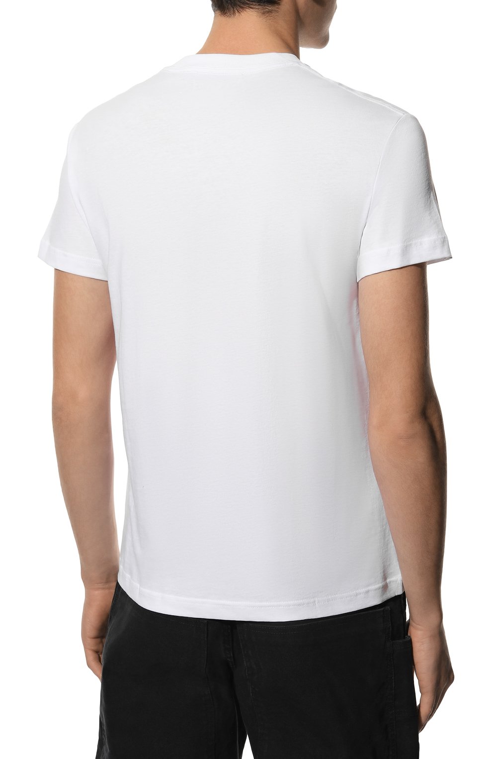 Хлопковая футболка VERSACE JEANS COUTURE, арт. 72GAHT01-72UP600 S L0G0 THICK F0IL WHITE+G0LD/CJ00, фото 4