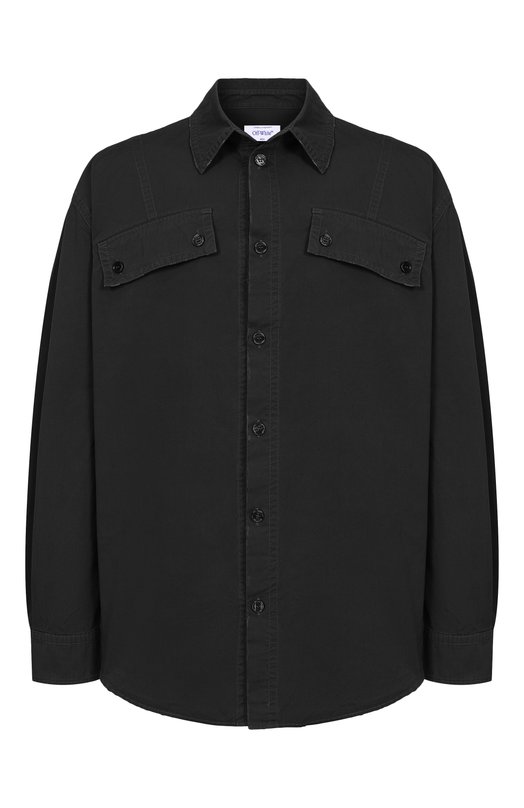Хлопковая рубашка Off-White 0MGE04NF25FAB001 Чёрный 0MGE04NF25FAB001