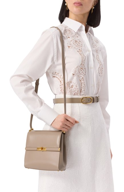 Женская сумка marlene DOLCE & GABBANA бежевого цвета, арт. BB7726/A3G19 | Фото 2 (Размер: mini; Материал: Натуральная кожа; Материал сплава: Проставлено; Ремень/цепочка: На ремешке; Драгоценные камни: Проставлено)