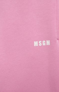 Детские хлопковые джоггеры MSGM KIDS розового цвета, арт. F3MSJUFP025 | Фото 3 (Материал сплава: Проставлено; Нос: Не проставлено; Материал внешний: Хл�опок; Девочки Кросс-КТ: Джоггеры-одежда)