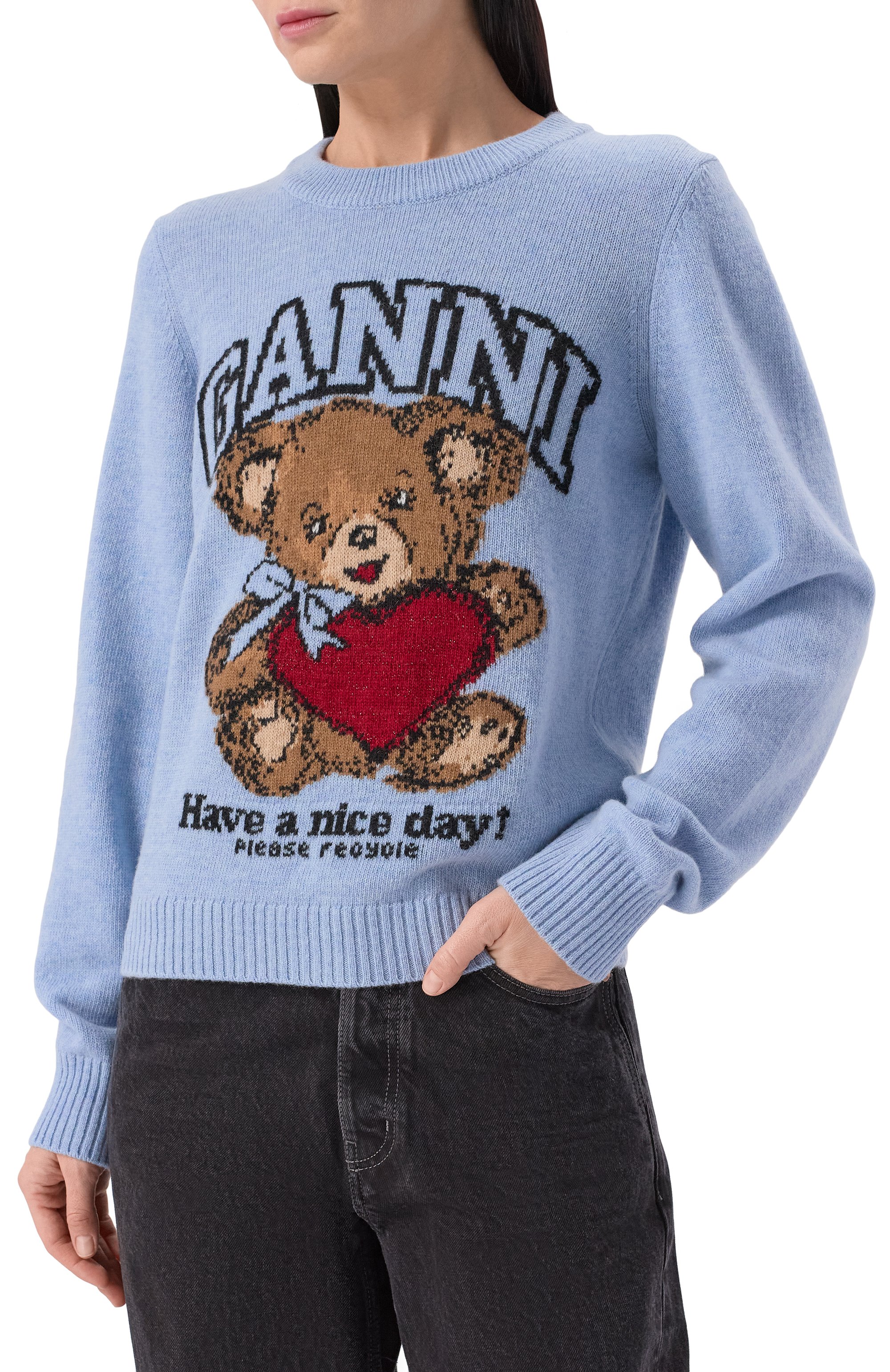 Шерстяной свитер GANNI, арт. A1070047, фото 3