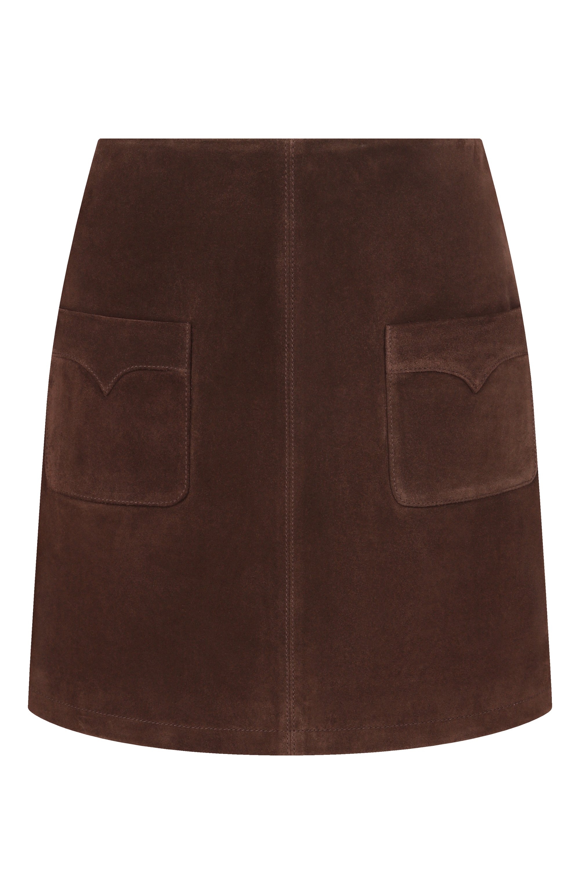 Замшевая юбка ZADIG AND VOLTAIRE темно-коричневого цвета по цене 63600 руб., арт. RWSK01066, фото 1 Замшевая юбка ZADIG AND VOLTAIRE, арт. RWSK01066, фото 1