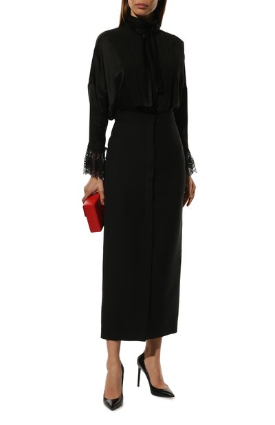 Шелковая юбка TEGIN черного цвета по цене 60000 руб., арт. SS2302, фото 2 Шелковая юбка TEGIN, арт. SS2302, фото 2