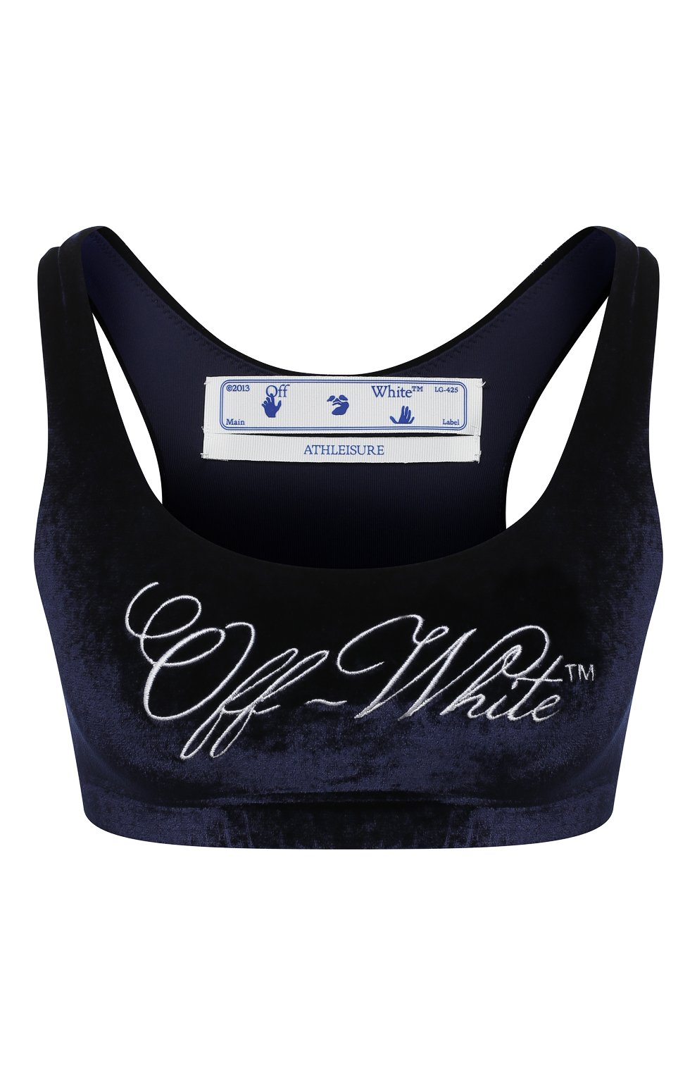 Топ из вискозы OFF-WHITE синего цвета по цене 23900 руб., арт. 0WV0023F20FAB0014501, фото 1 Топ из вискозы OFF-WHITE, арт. 0WV0023F20FAB0014501, фото 1