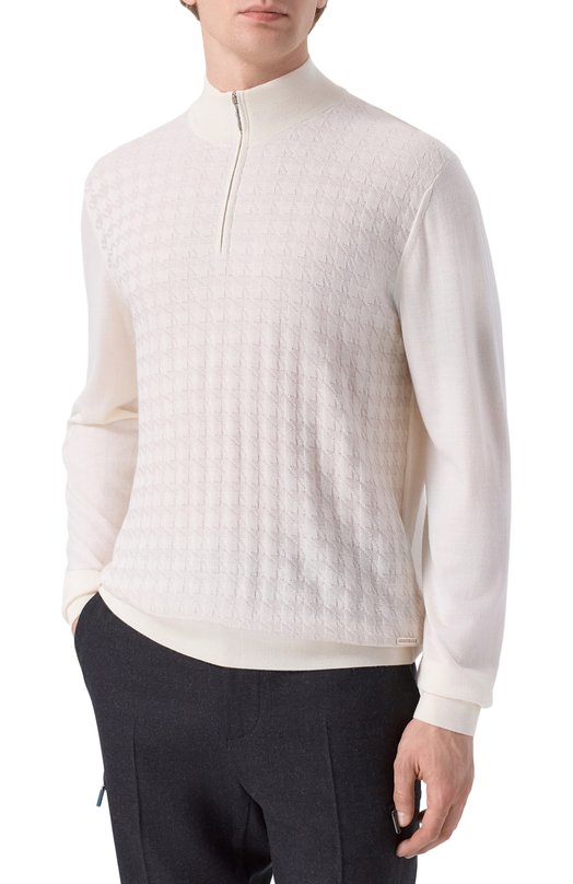 Джемпер из шерсти и шелка Stefano Ricci K202018L01/F25394 Кремовый  K202018L01/F25394 Фото 3