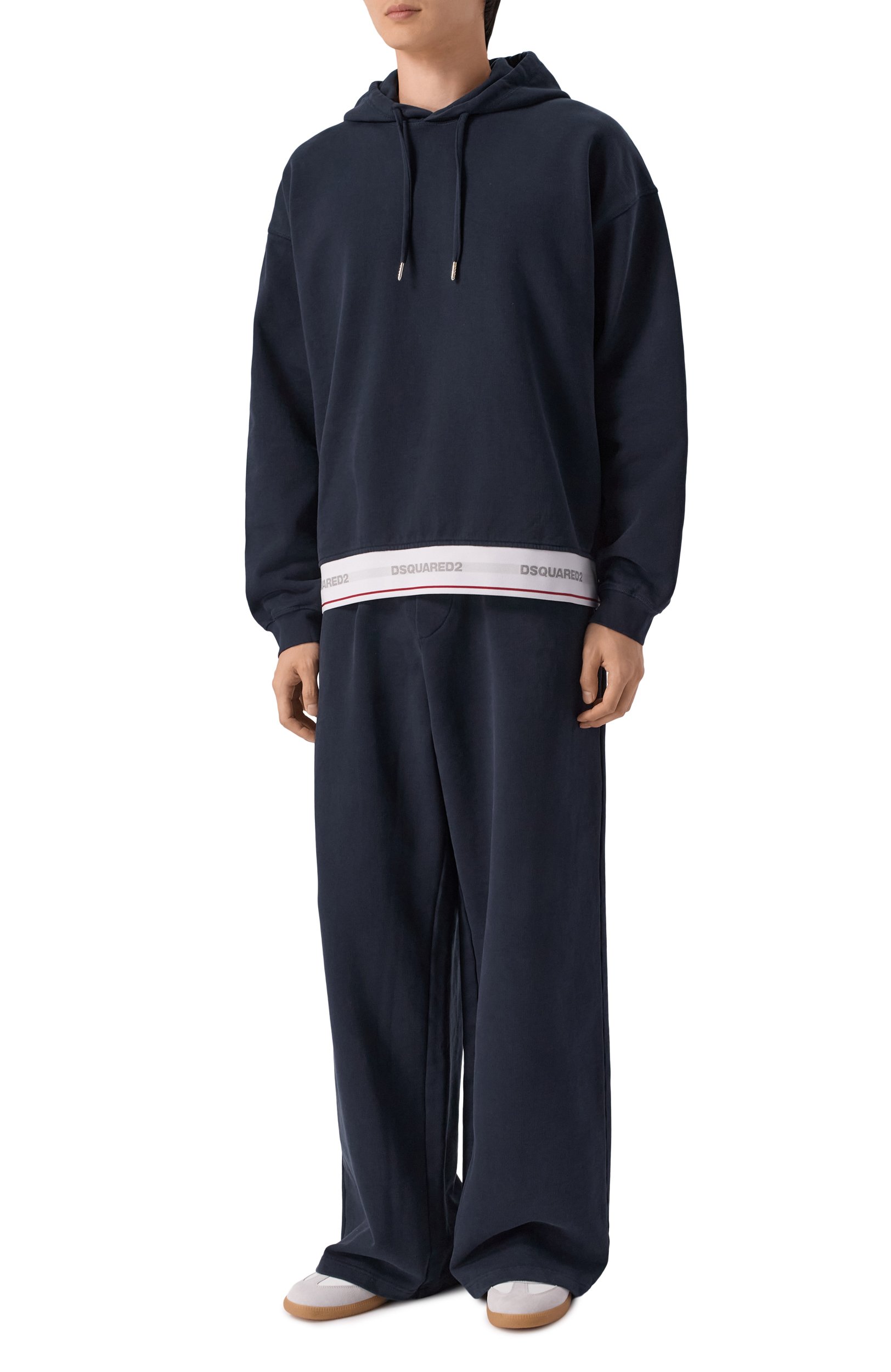 Хлопковое худи DSQUARED2 темно-синего цвета по цене 59350 руб., арт. S71GU0768/D25028, фото 2 Хлопковое худи DSQUARED2, арт. S71GU0768/D25028, фото 2
