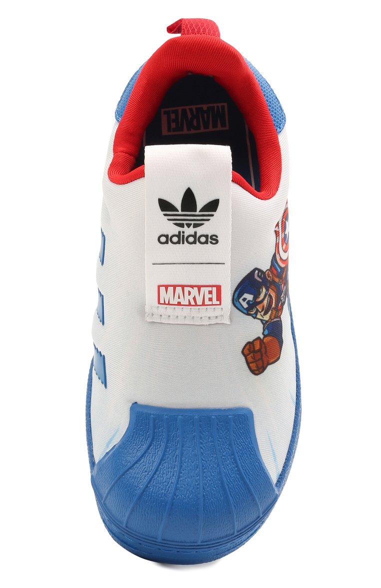 Детские кеды superstar 360 ADIDAS ORIGINALS белого цвета, арт. FX4879 | Фото 4 (Материал внутренний: Текстиль; Материал внешний: Текстиль; Региональные ограничения белый список (Axapta Mercury): RU; Мальчики Кросс-КТ: Обувь-низкие; Тематический товар: Marvel; Нос: Не проставлено)