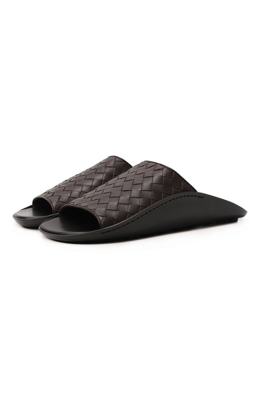 Кожаные шлепанцы Wave Bottega Veneta 827192/V2ED0 Коричневый 827192/V2ED0