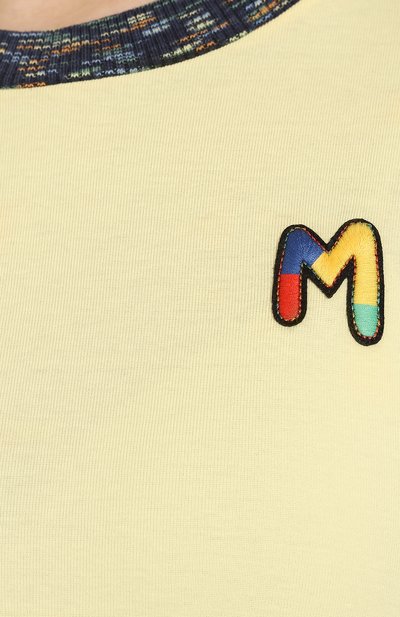 Хлопковая футболка M MISSONI желтого цвета по цене 8995 руб., арт. 2DL00046/2J002U, фото 5 Хлопковая футболка M MISSONI, арт. 2DL00046/2J002U, фото 5