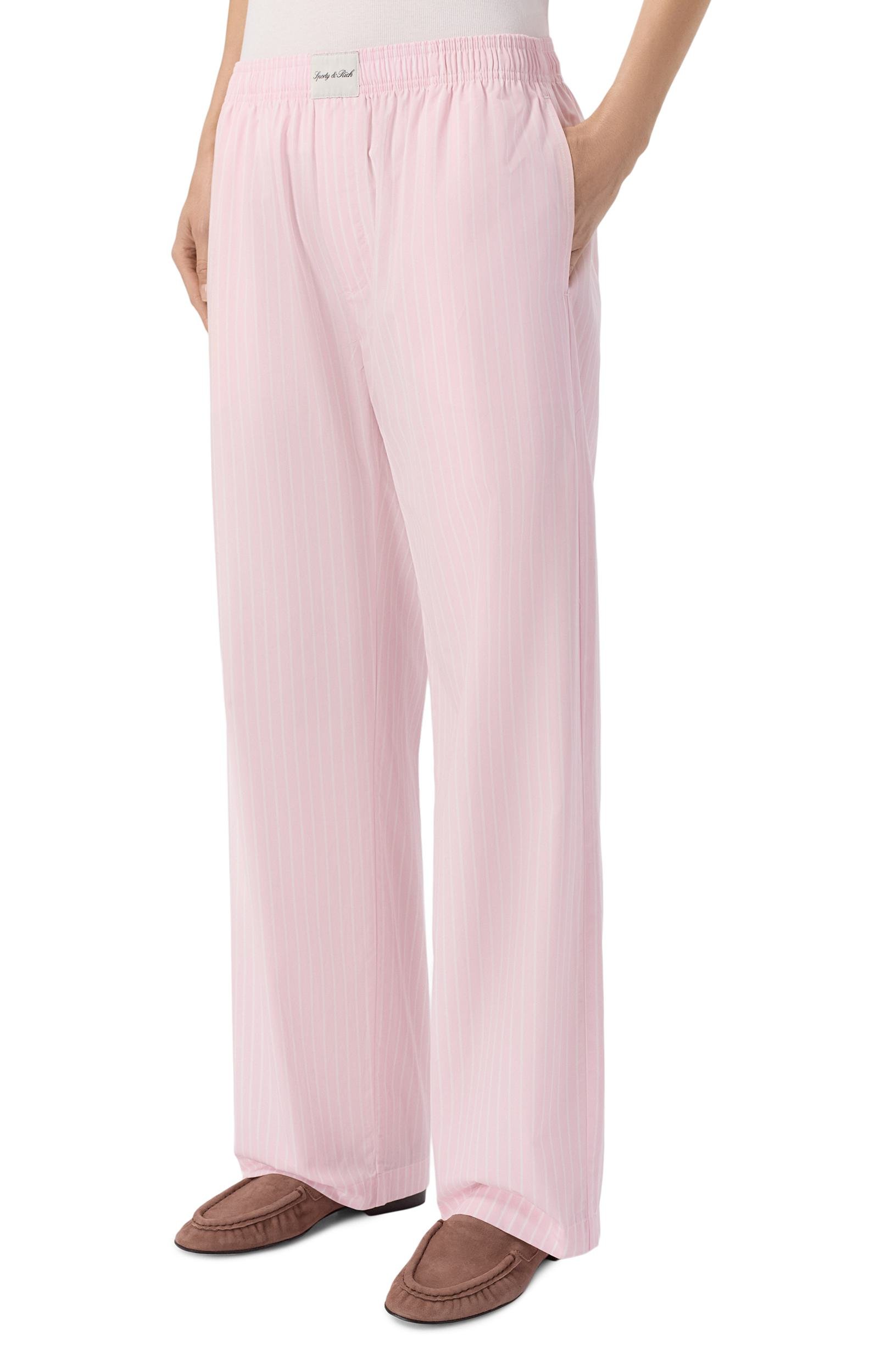 Хлопковые брюки SPORTY AND RICH розового цвета по цене 27150 руб., арт. PA07874326PI48, фото 3 Хлопковые брюки SPORTY AND RICH, арт. PA07874326PI48, фото 3