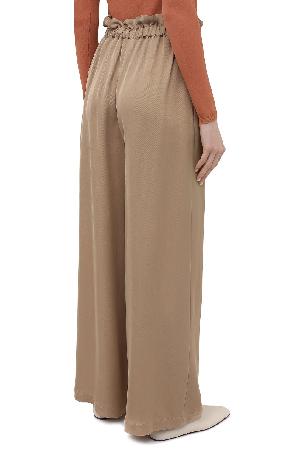 Брюки из вискозы EMPORIO ARMANI бежевого цвета по цене 45850 руб., арт. 3K2P88/2N7RZ, фото 4 Брюки из вискозы EMPORIO ARMANI, арт. 3K2P88/2N7RZ, фото 4