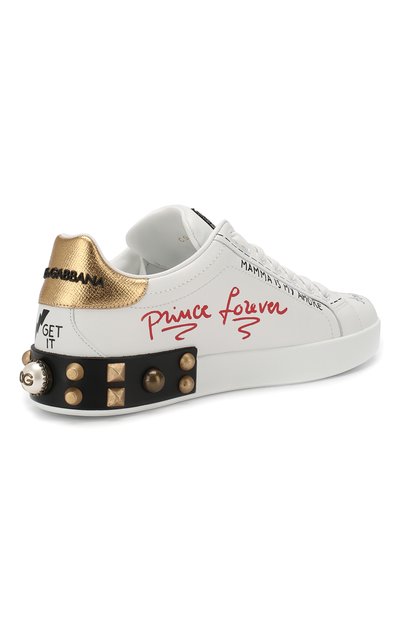 Кожаные кеды portofino DOLCE & GABBANA, арт. CS1539/AH029, фото 4