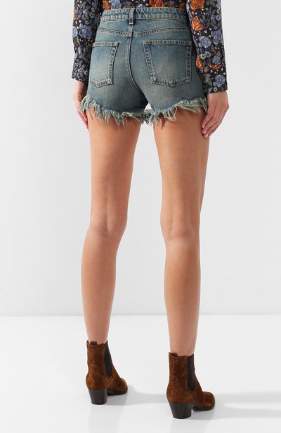 Джинсовые шорты с потертостями SAINT LAURENT, арт. 527665/Y0883, фото 4