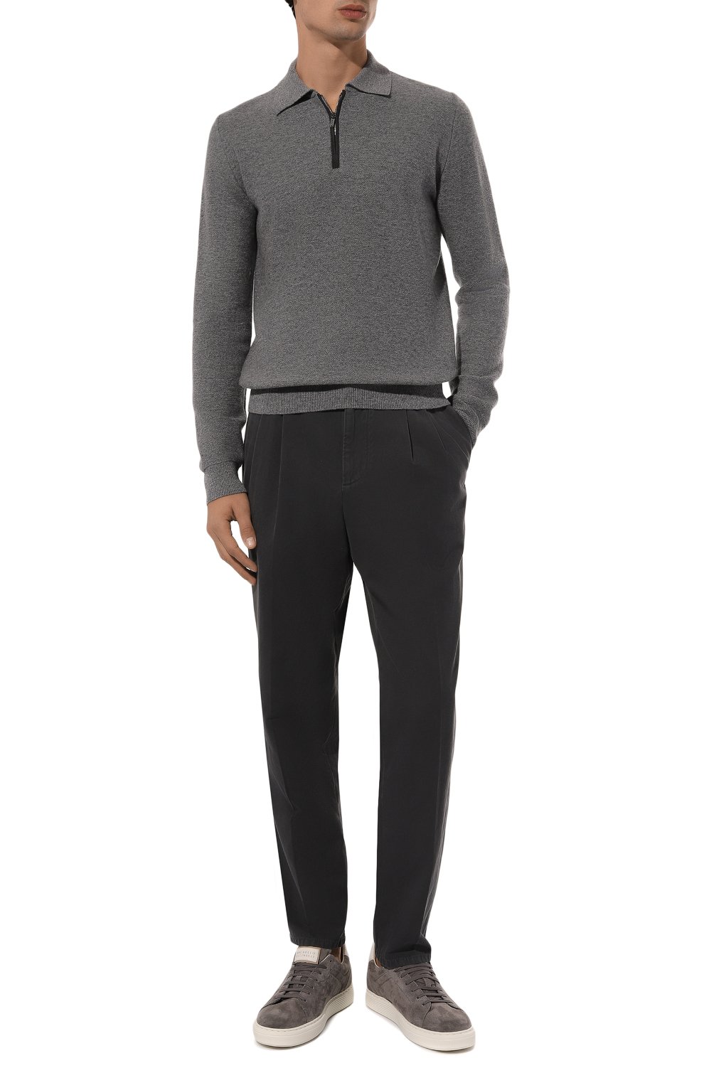 Поло из шерсти и кашемира ZILLI серого цвета по цене 106500 руб., арт. KZP001M0223VTRI00, фото 2 Поло из шерсти и кашемира ZILLI, арт. KZP001M0223VTRI00, фото 2