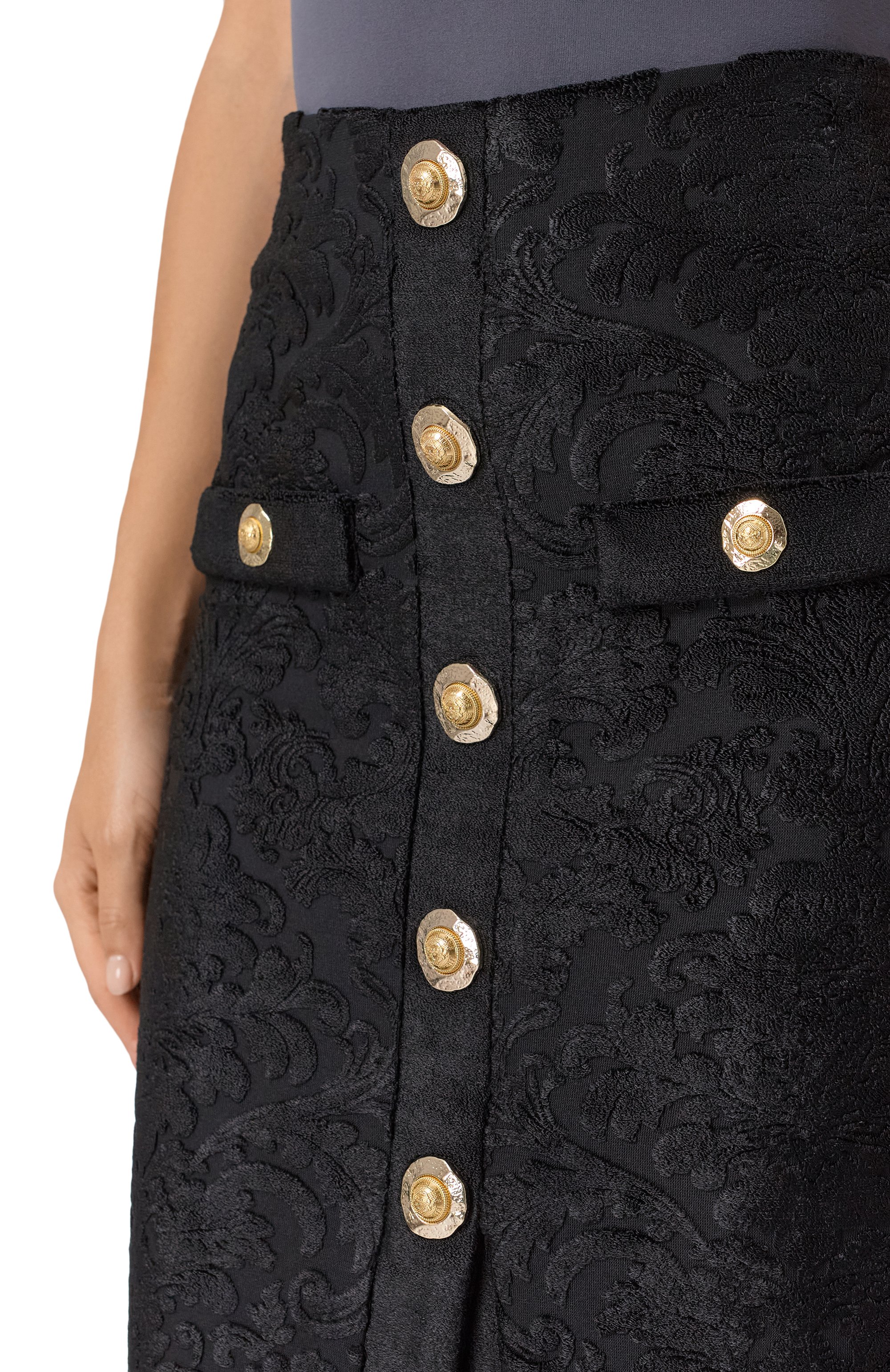 Юбка из вискозы BALMAIN, арт. FF1LE481/JK65, фото 5