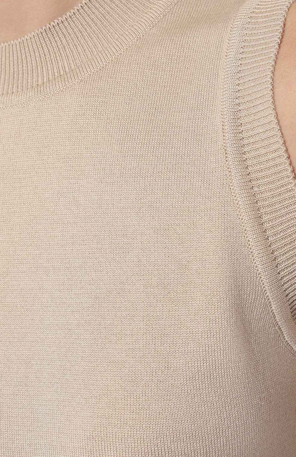 Топ из шелка и кашемира FREEAGE бежевого цвета по цене 30250 руб., арт. W22.SW021.6030.102, фото 5 Топ из шелка и кашемира FREEAGE, арт. W22.SW021.6030.102, фото 5