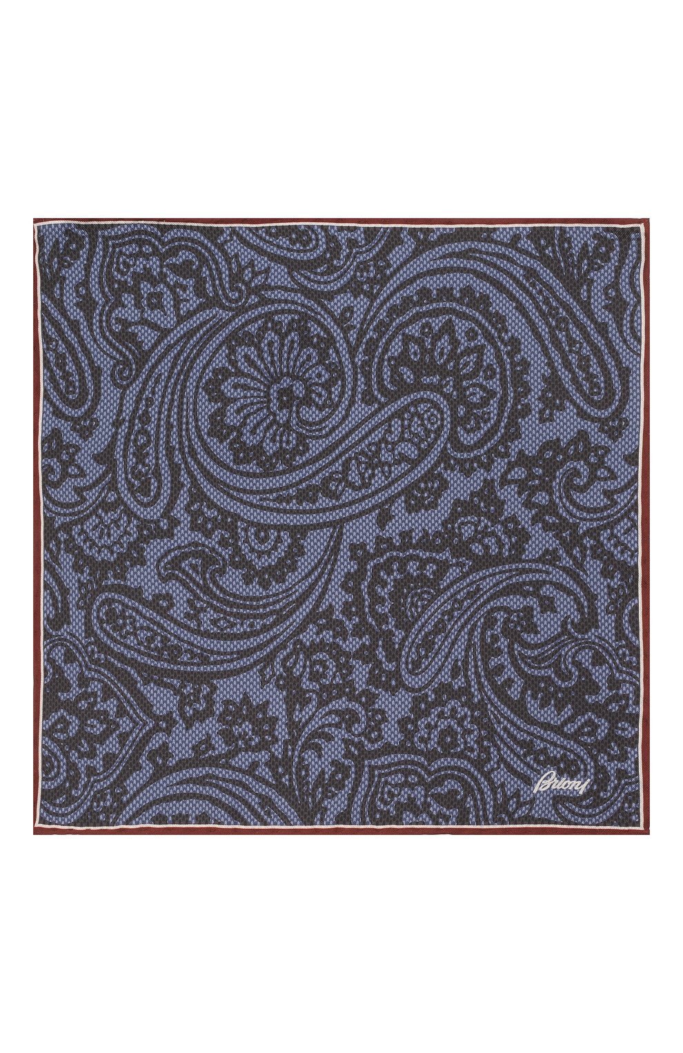 Шелковый платок BRIONI синего цвета по цене 18700 руб., арт. 071000/01439, фото 3 Шелковый платок BRIONI, арт. 071000/01439, фото 3