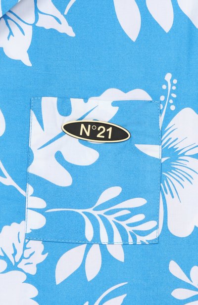 Хлопковая рубашка N21 голубого цвета по цене 14650 руб., арт. N210BI/N0465, фото 3 Хлопковая рубашка N21, арт. N210BI/N0465, фото 3