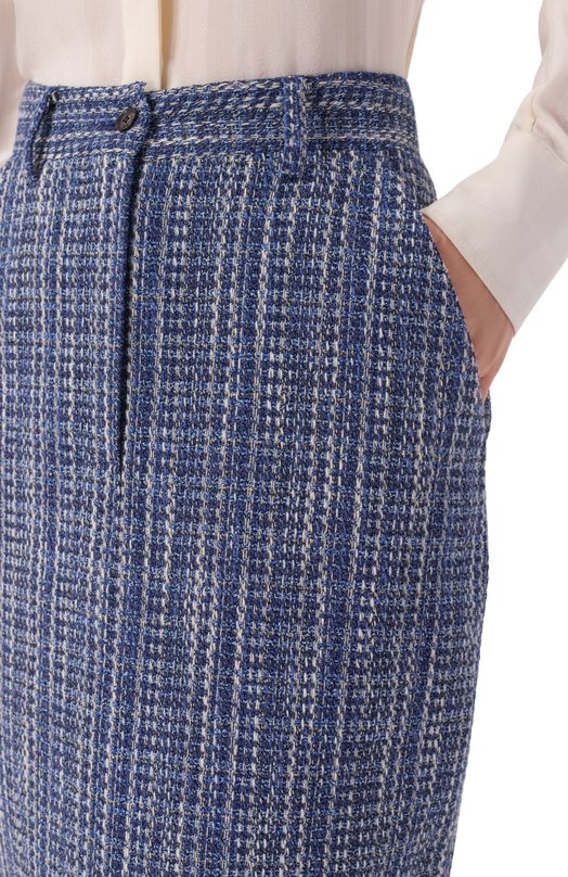 Твидовая юбка Kiton D61212K0934G Синий  D61212K0934G Фото 5