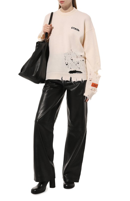 Шерстяной пуловер Heron Preston Белый, фото 2