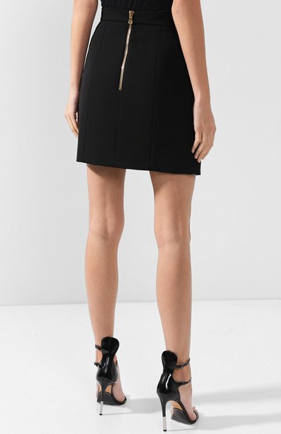 Шерстяная мини-юбка с контрастными пуговицами BALMAIN, арт. 144325/167L, фото 4