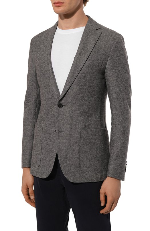 Пиджак из шерсти и хлопка Fradi Серый, фото 4