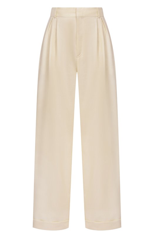 Брюки из шерсти и шелка Loulou de Saison DAVY Кремовый DAVY