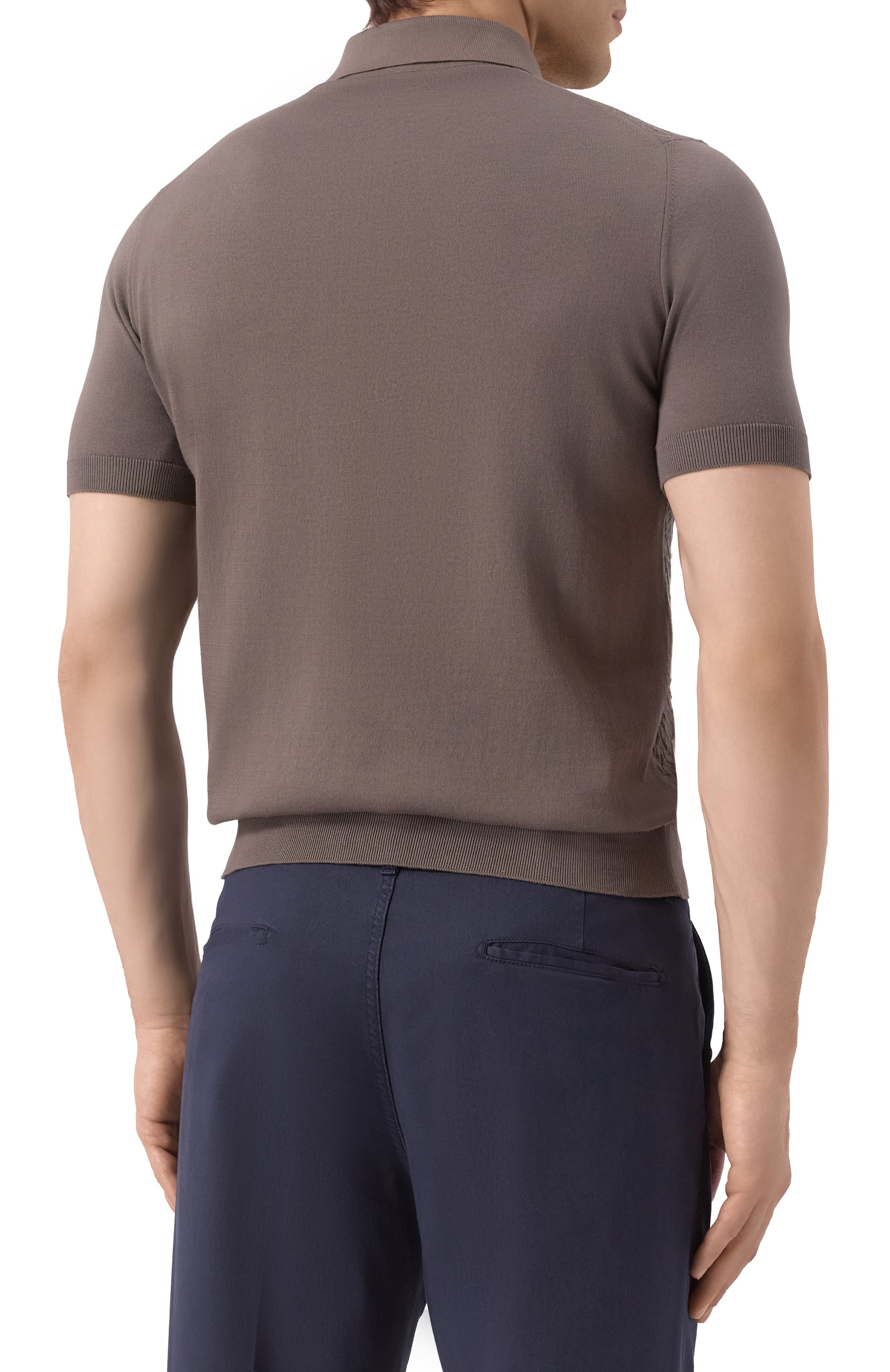 Хлопковое поло FEDELI темно-коричневого цвета по цене 67600 руб., арт. 8UED5921, фото 4 Хлопковое поло FEDELI, арт. 8UED5921, фото 4